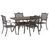 vidaXL Ensemble de salle &agrave; manger pour jardin 5 pc Bronze Aluminium