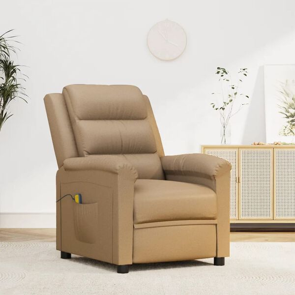 vidaXL Fauteuil de massage Cappuccino Similicuir
