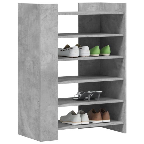 vidaXL Armoire &agrave; chaussures gris b&eacute;ton 74,5x37,5x100 cm
