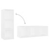 vidaXL Meubles TV 2 pcs Blanc 107x35x37 cm Bois d'ing&eacute;nierie