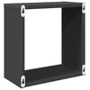 vidaXL &Eacute;tag&egrave;res cube murales 2 pcs Gris 30x15x30 cm