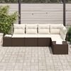 vidaXL Ensemble de canapé de jardin 5 pcs Marron et Crème polyrotin
