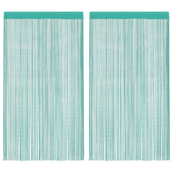 vidaXL Rideau en fils 2 pcs 140 x 250 cm turquoise