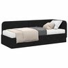vidaXL Cadre de lit d'angle avec matelas Noir 80 x 200 cm tissu