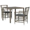 vidaXL Ensemble de repas ext&eacute;rieur 3 pc Gris polyrotin