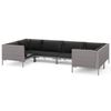 vidaXL Salon de jardin 6 pcs avec coussins R&eacute;sine tress&eacute;e Gris fonc&eacute;