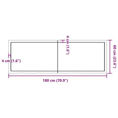 vidaXL Dessus de table marron clair bois chêne massif traité