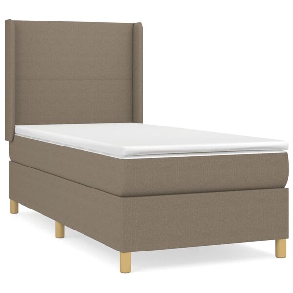 vidaXL Sommier &agrave; lattes de lit avec matelas Taupe 80x200 cm Tissu