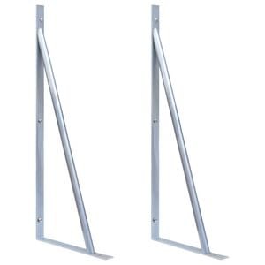 vidaXL Supports pour poteau de cl&ocirc;ture 2 pcs Acier galvanis&eacute;