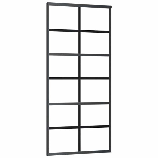 vidaXL Porte coulissante Verre ESG et aluminium 90x205 cm Noir
