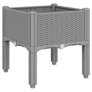vidaXL Jardini&egrave;re avec pieds gris clair 40x40x42 cm PP