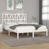 vidaXL Cadre de lit sans matelas blanc bois massif