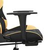 vidaXL Chaise de jeu avec repose-pied Noir et doré Similicuir