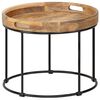 vidaXL Table basse Bois de manguier massif et acier 50x40 cm
