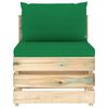 vidaXL Salon de jardin 7 pcs avec coussins Bois impr&eacute;gn&eacute; de vert