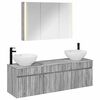 vidaXL Ensemble d'armoire de salle de bain 4 pc Sonoma gris