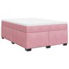 vidaXL Sommier &agrave; lattes de lit avec matelas Rose 140x200 cm Velours