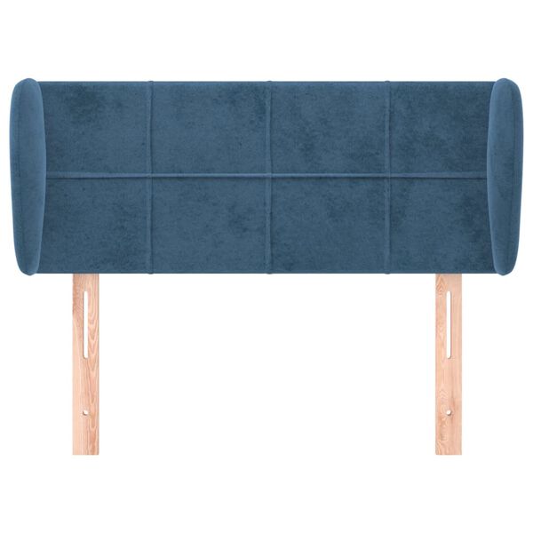 vidaXL Tête de lit avec oreilles Bleu foncé 103x23x78/88 cm Velours