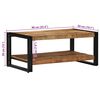 vidaXL Table basse 90x50x38 cm bois de manguier massif brut