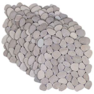 vidaXL Carreaux de galets Taupe 30 x 30 cm Galets de rivi&egrave;re