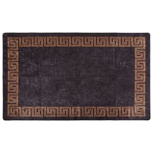vidaXL Tapis lavable antid&eacute;rapant 120x180 cm noir et dor&eacute;