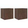vidaXL Meubles TV muraux lumi&egrave;res LED 2 pcs ch&ecirc;ne marron 40,5x35x40 cm