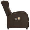 vidaXL Fauteuil &eacute;lectrique de massage Marron fonc&eacute; Tissu