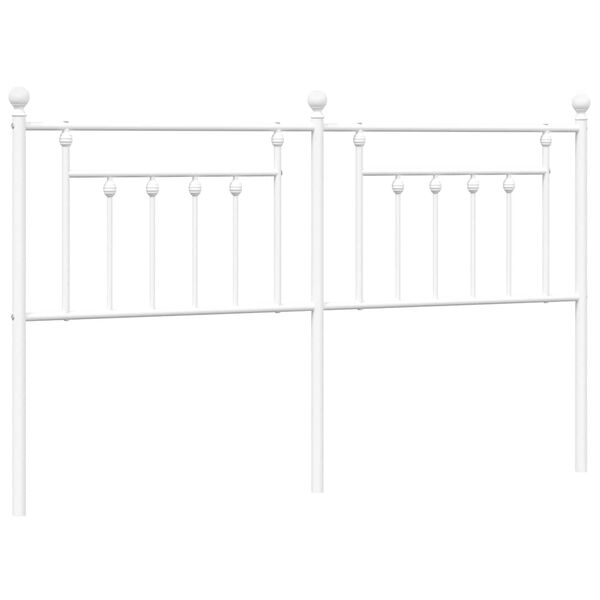 vidaXL T&ecirc;te de lit m&eacute;tal blanc 180 cm