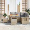 vidaXL Ensemble de canap&eacute; de jardin 9 pcs Beige et Gris clair