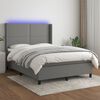 vidaXL Sommier &agrave; lattes de lit matelas LED Gris fonc&eacute; 140x200 cm Tissu