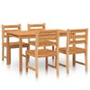 vidaXL Ensemble &agrave; manger de jardin 5pcs Bois de teck massif