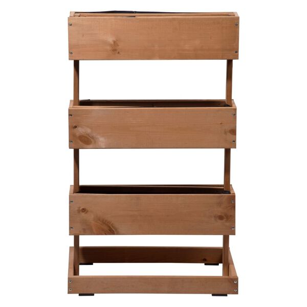 dobar Plate-bande verticale avec 3 bacs &agrave; plantes marron