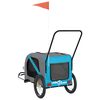 vidaXL Remorque de v&eacute;lo pour animaux de compagnie bleu et gris
