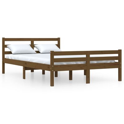 vidaXL Cadre de lit Marron miel Bois massif 160x200 cm