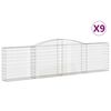 vidaXL Paniers &agrave; gabions arqu&eacute;s 9 pcs 400x30x100/120 cm Fer galvanis&eacute;