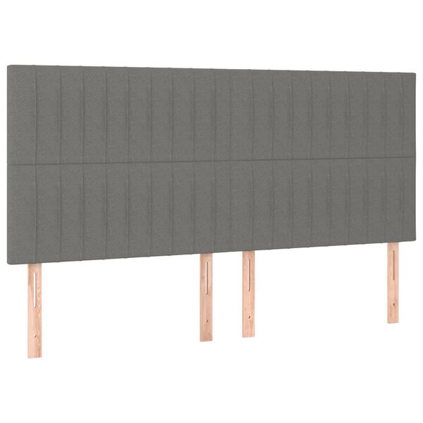 vidaXL T&ecirc;te de lit Gris fonc&eacute; 180 x 5 x 118/128 cm Tissu