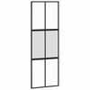 vidaXL Porte coulissante noir 76x205 cm verre tremp&eacute; aluminium