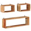 vidaXL Ensemble d'&eacute;tag&egrave;res murales cube 3 pcs Bois d'acacia solide
