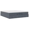 vidaXL Cadre de lit ottoman avec matelas gris fonc&eacute; 200x200 cm velours