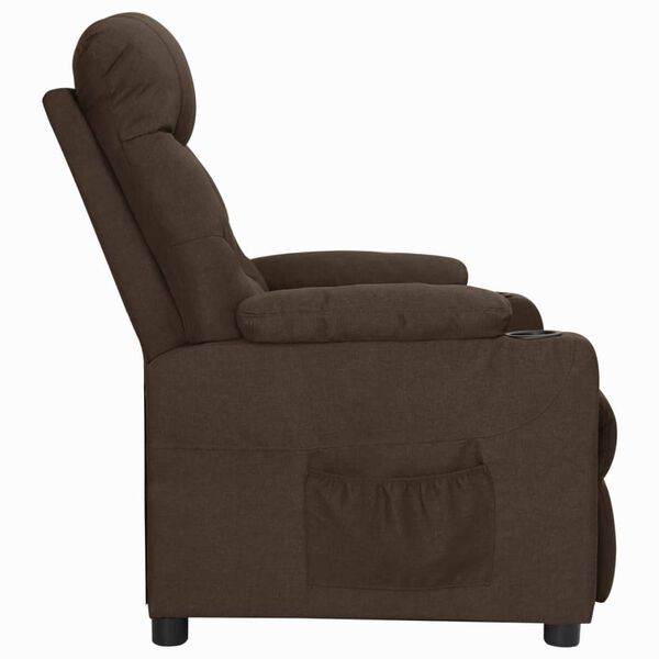 vidaXL Fauteuil inclinable Marron fonc&eacute; Tissu
