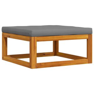 vidaXL Repose-pied avec coussin gris fonc&eacute; Bois d'acacia massif
