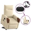 vidaXL Fauteuil inclinable de massage Cr&egrave;me Tissu