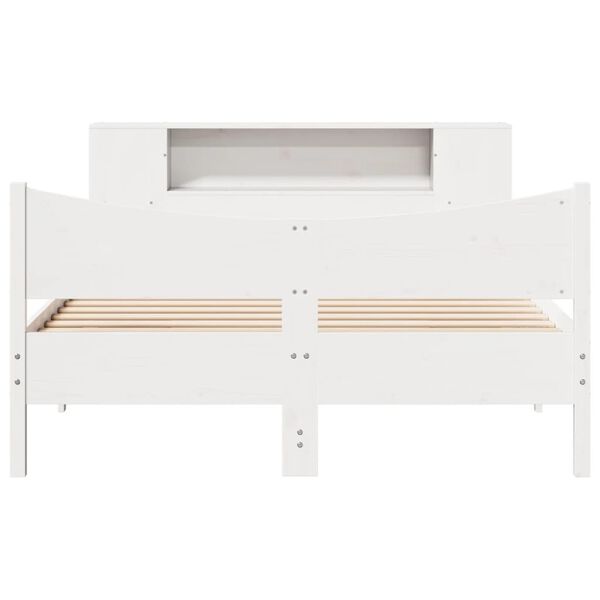 vidaXL Cadre de lit sans matelas blanc 135x190 cm bois de pin massif