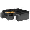 vidaXL Salon de jardin 9 pcs avec coussins noir r&eacute;sine tress&eacute;e