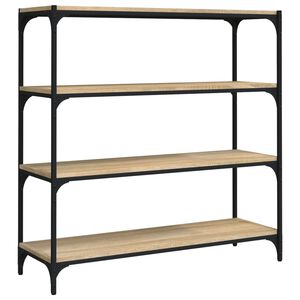 vidaXL Meuble TV Ch&ecirc;ne sonoma 100x33x100 cm Bois d'ing&eacute;nierie et acier