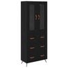 vidaXL Buffet avec &eacute;tag&egrave;re 2 pc Ch&ecirc;ne noir 69,5 x 34 x 180 cm