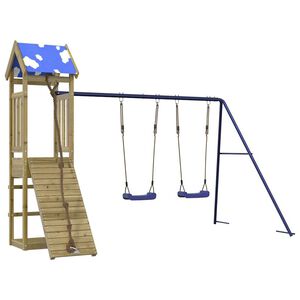 vidaXL Aire de jeux d'ext&eacute;rieur bois de pin impr&eacute;gn&eacute;