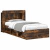 vidaXL Cadre de lit avec rangement Ch&ecirc;ne fum&eacute; 90 x 200 cm