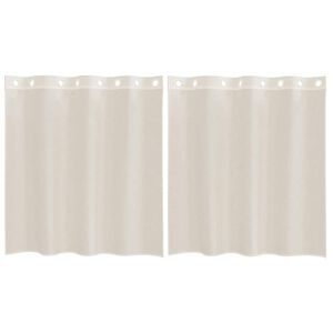 vidaXL Rideaux en voile avec &oelig;illets 2 pcs cr&egrave;me 140x140 cm