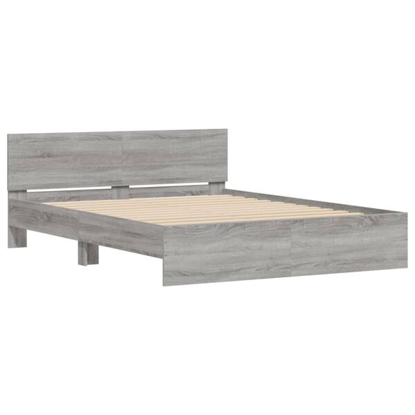 vidaXL Cadre de lit sans matelas sonoma gris 140x200 cm